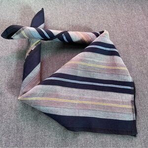 Vintage Arnold Palmer Striped Men's Pocket Square - Navy and Gray 18” x 18”